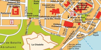 નકશો ક્વિબેક શહેર Quebec 